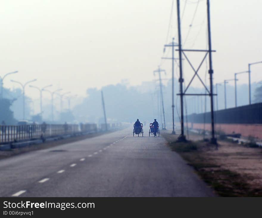 Foggy winter morning in old delhi. Foggy winter morning in old delhi