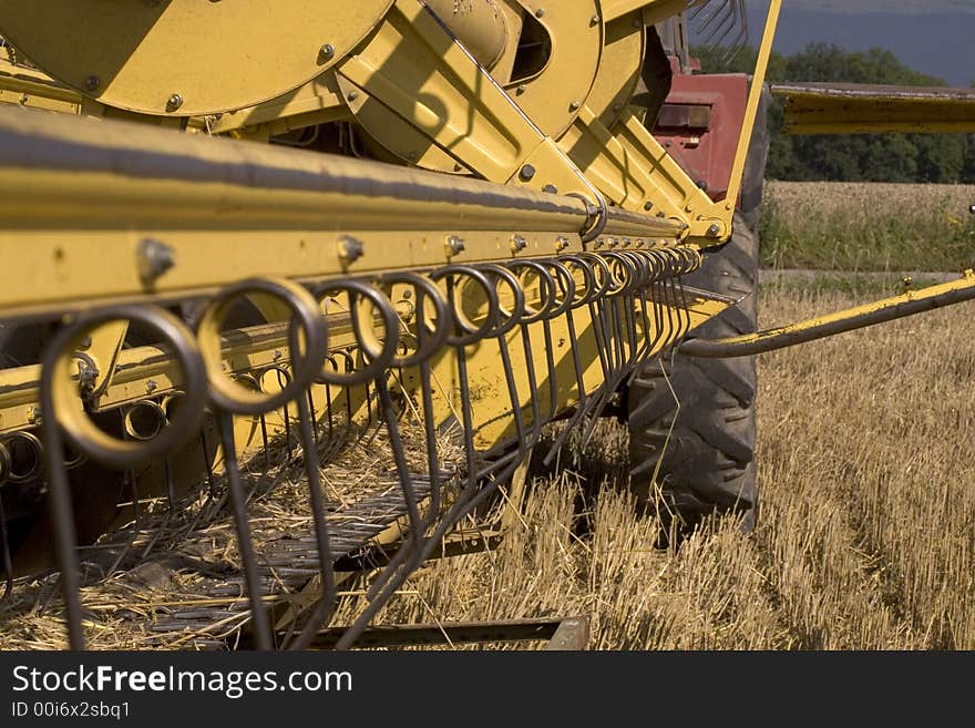 Detail of a combine harvester