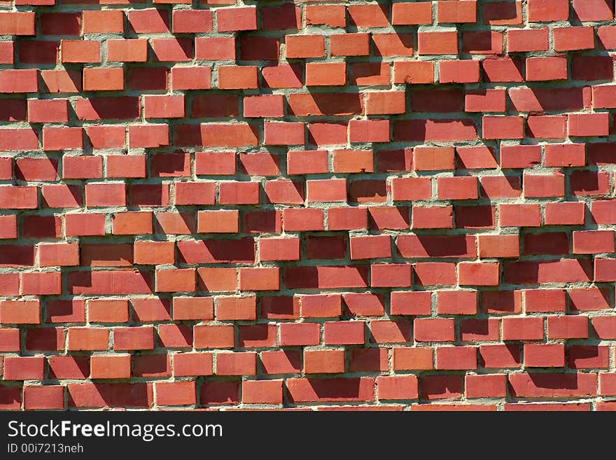 Red brick wall with pattern