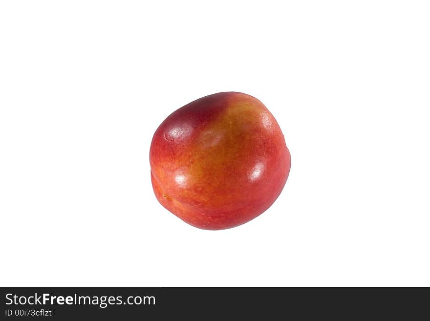 Nectarine on white background