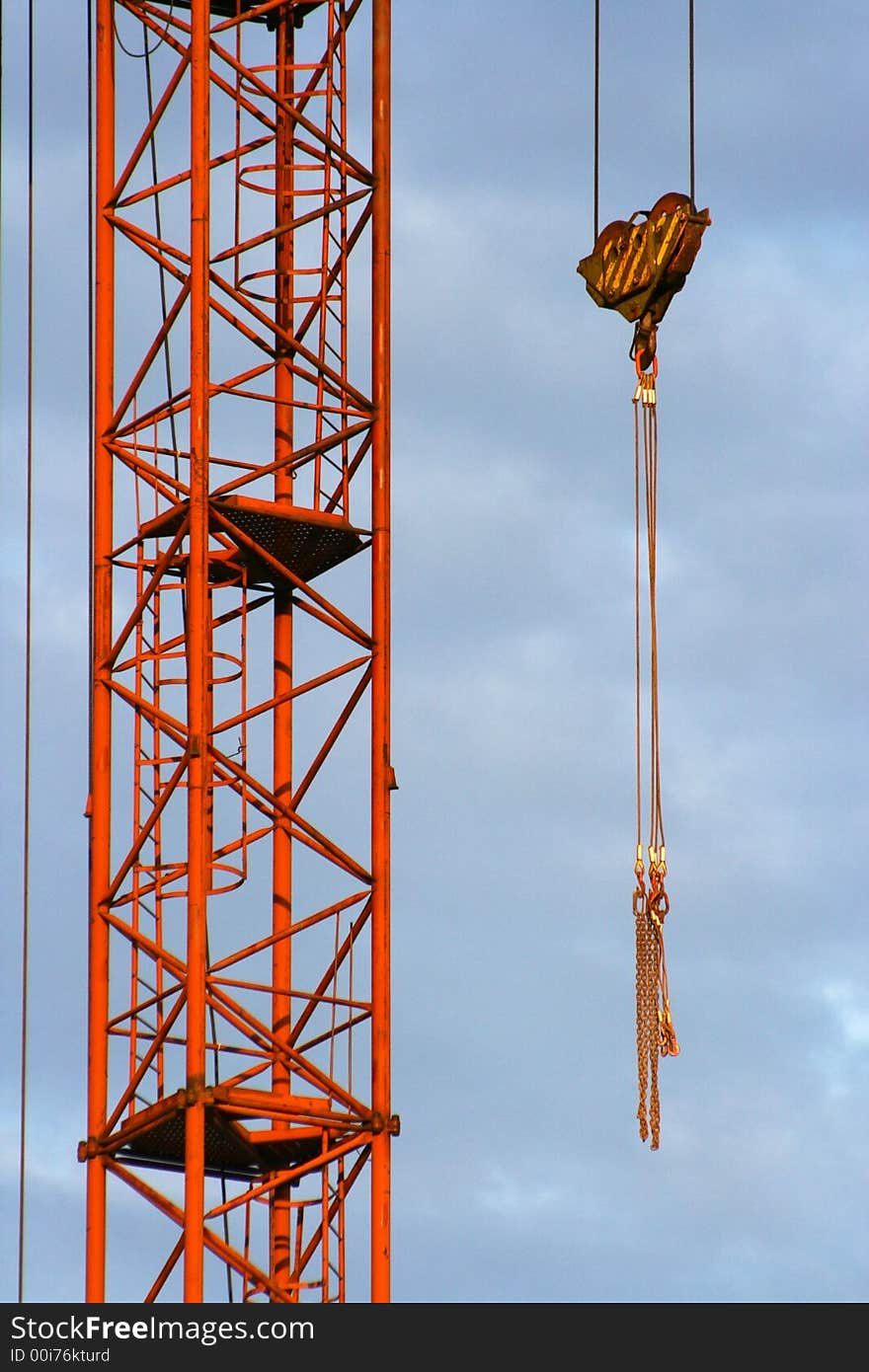 Detail of the elevating crane.