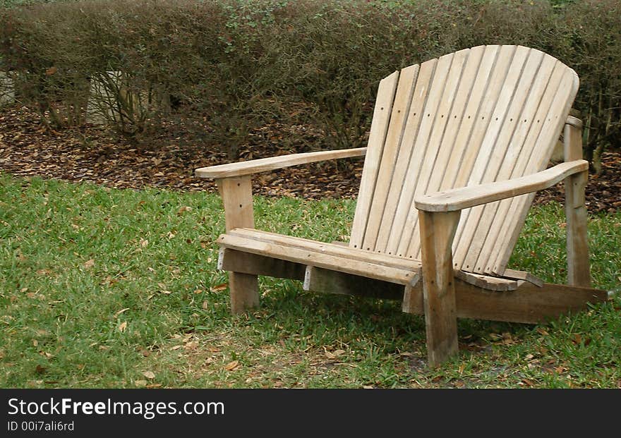 A wooden chair in a quiet area.