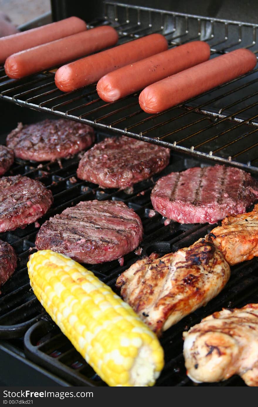 Meat on grill