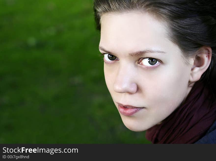 Young Woman Looking Up