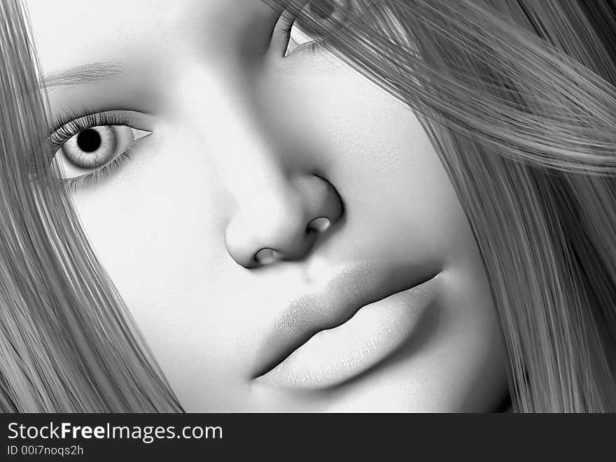 3D render of a womans face