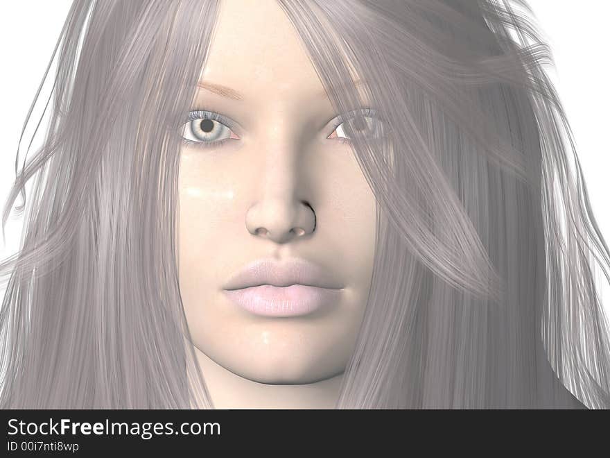 3D render of a womans face