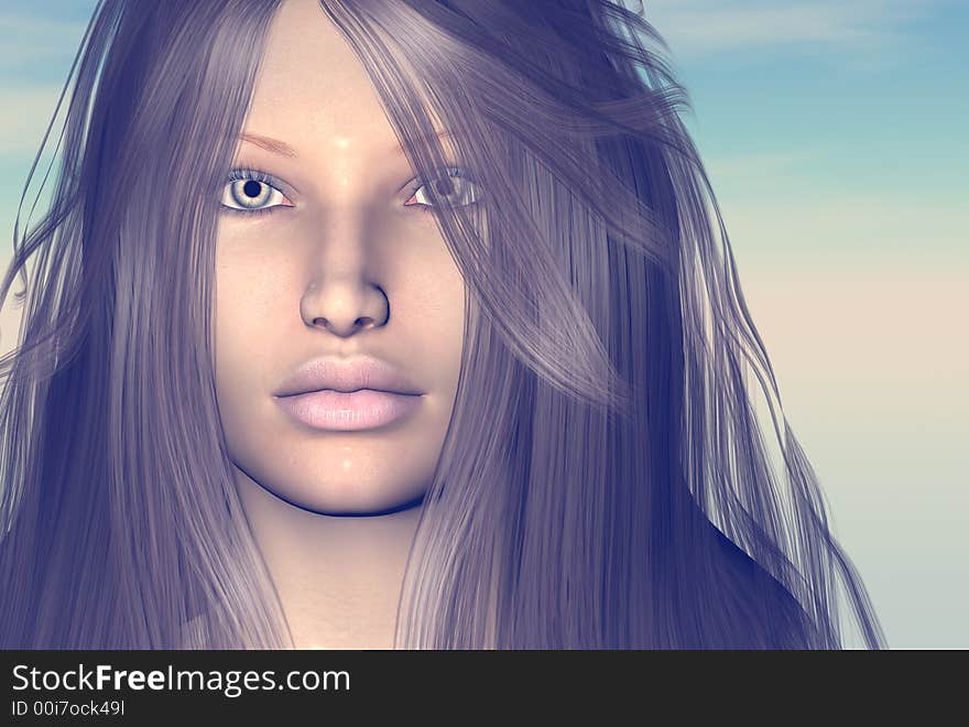 3D render of a womans face