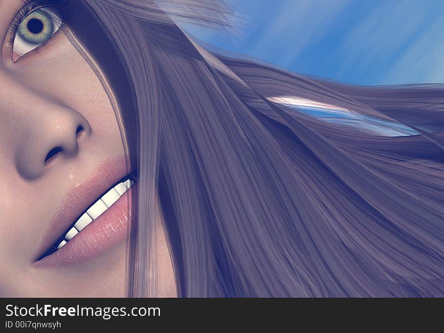 3D render of a womans face