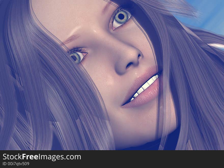 3D render of a womans face