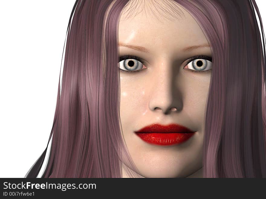 3D render of a womans face