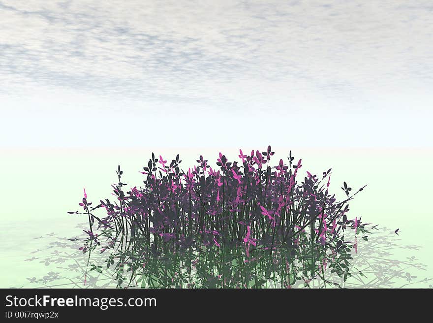 3D render of a meadow