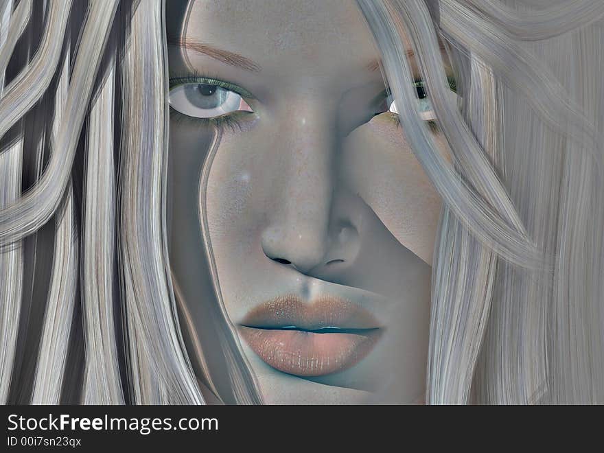 3D render of a womans face