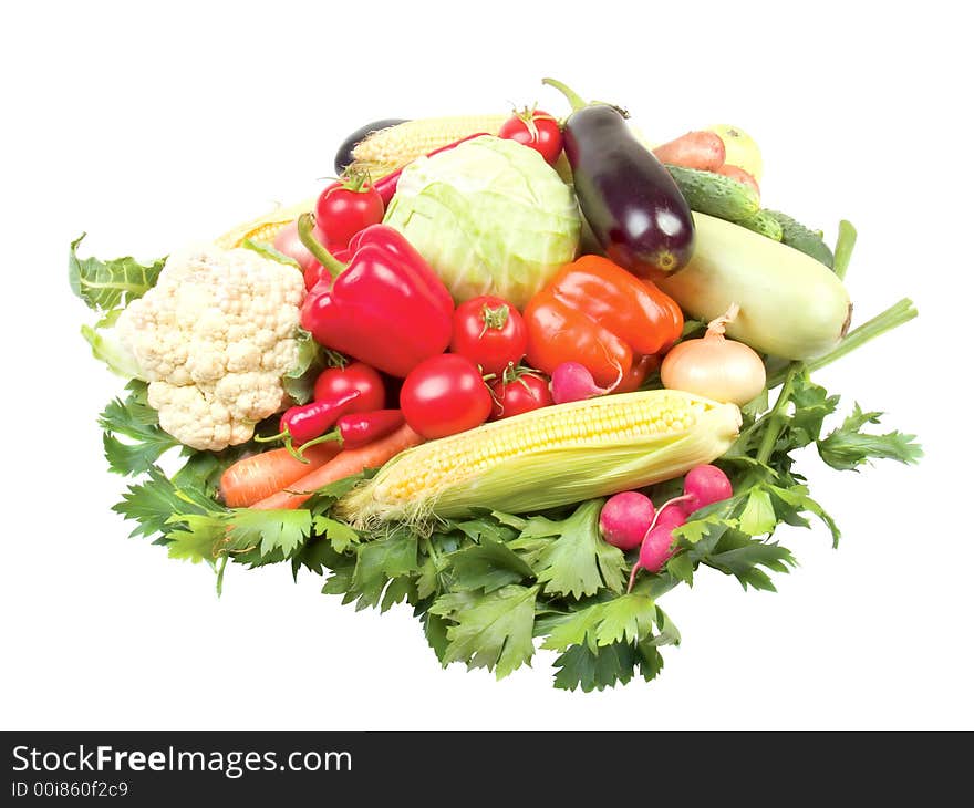 Group of vegetables isolated on white