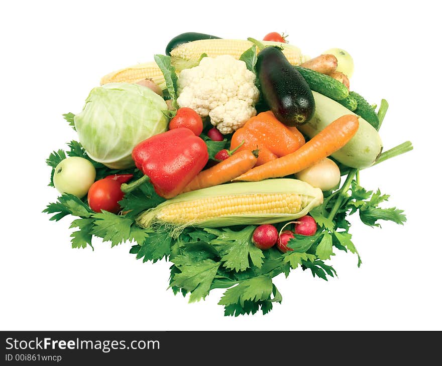 Group of vegetables isolated on white