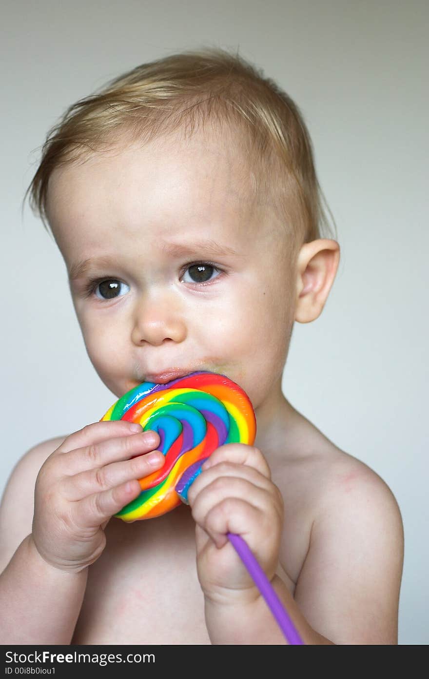 Toddler with Lollipop