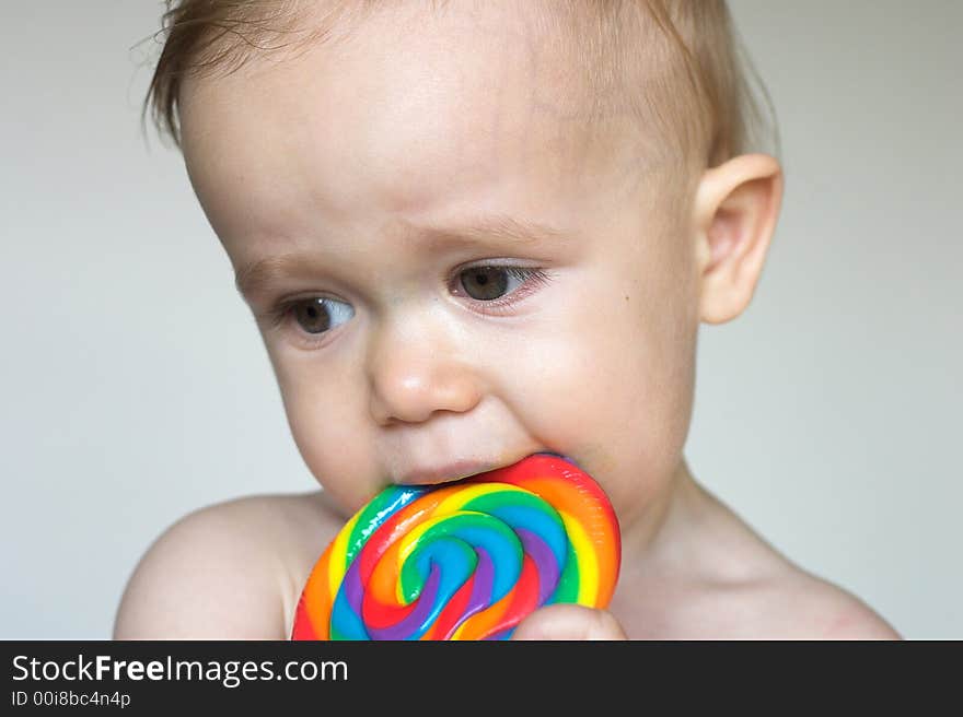 Toddler with Lollipop