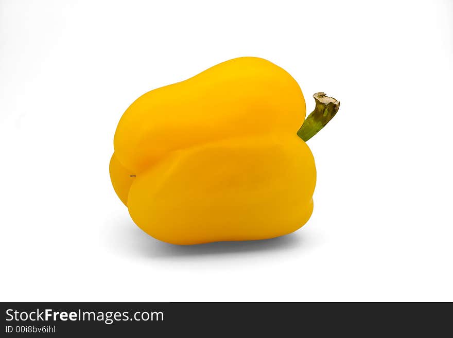 Isolated sweet yellow peppers