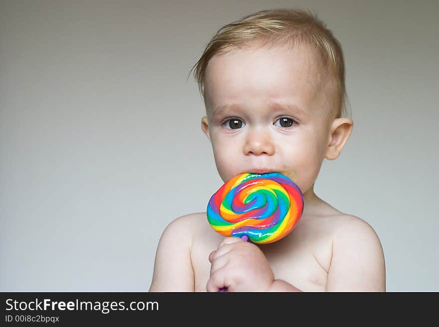 Toddler with Lollipop