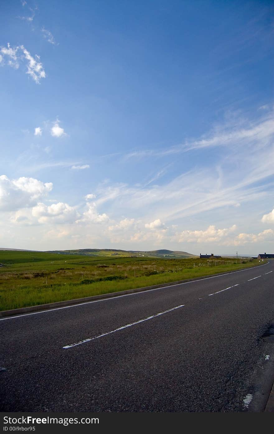 Lonely road in the peaks