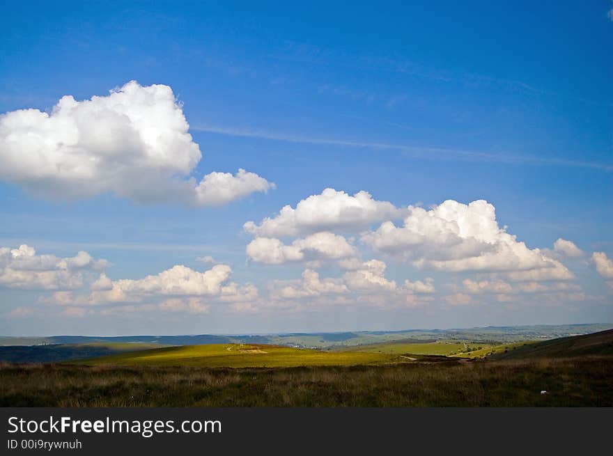 Peak district and clouds