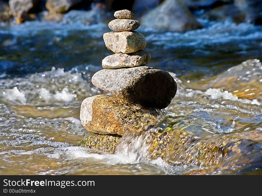 Little brooks with many stones and rocks