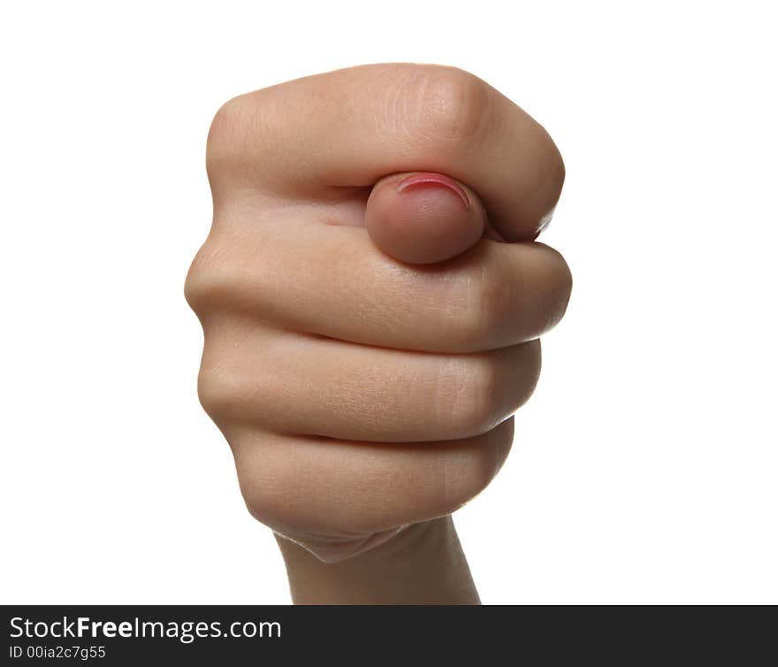 The hand symbol isolated on white background