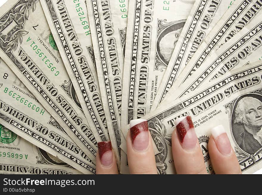 Feminine Hands Holding Money