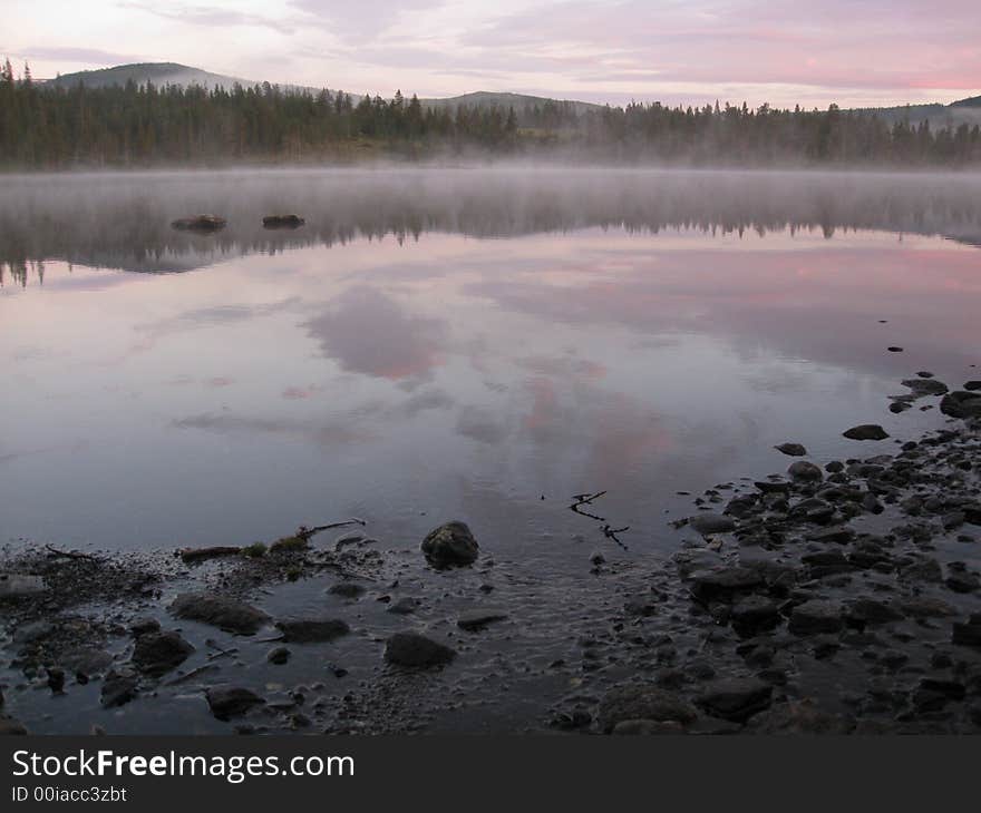 A small lake in the middle of norway, near the town Mosjøen. A small lake in the middle of norway, near the town Mosjøen.