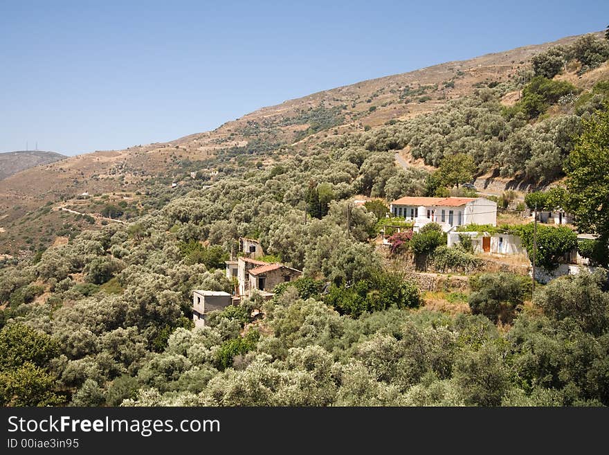 A small mountain village on Crete, Greece