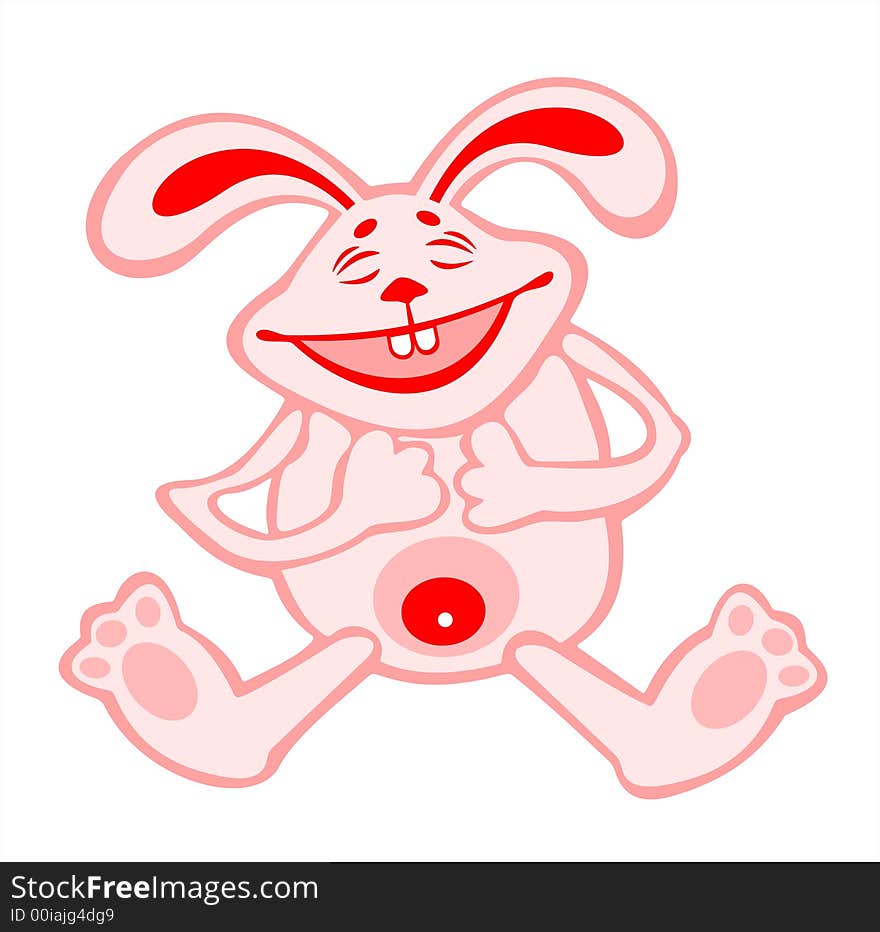 Laughing pink rabbit