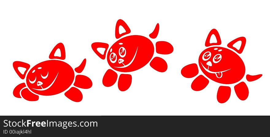 Three Red Cats