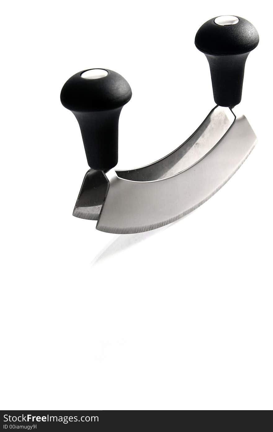 Mincing knife on white background