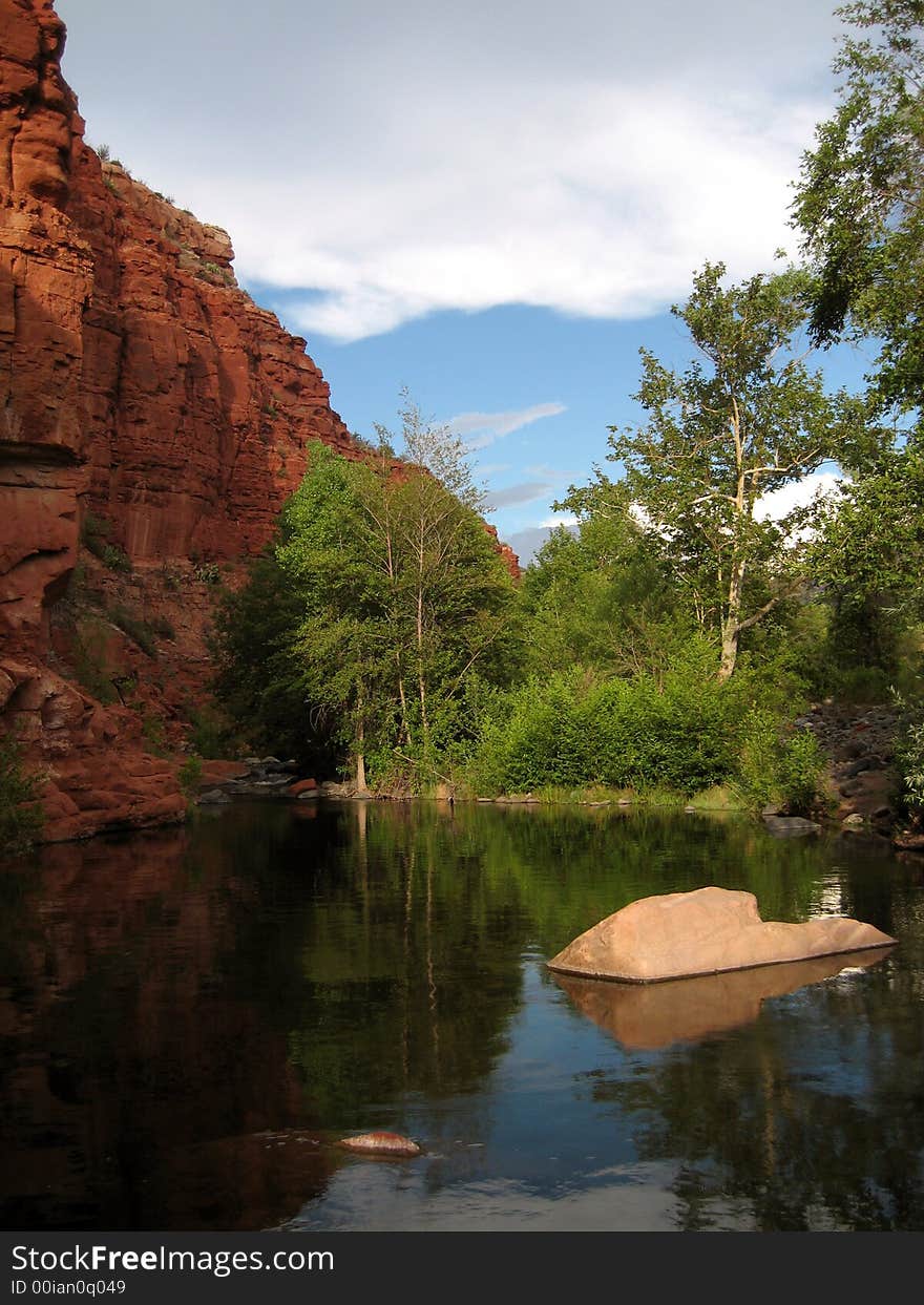 Still pool in a canyon