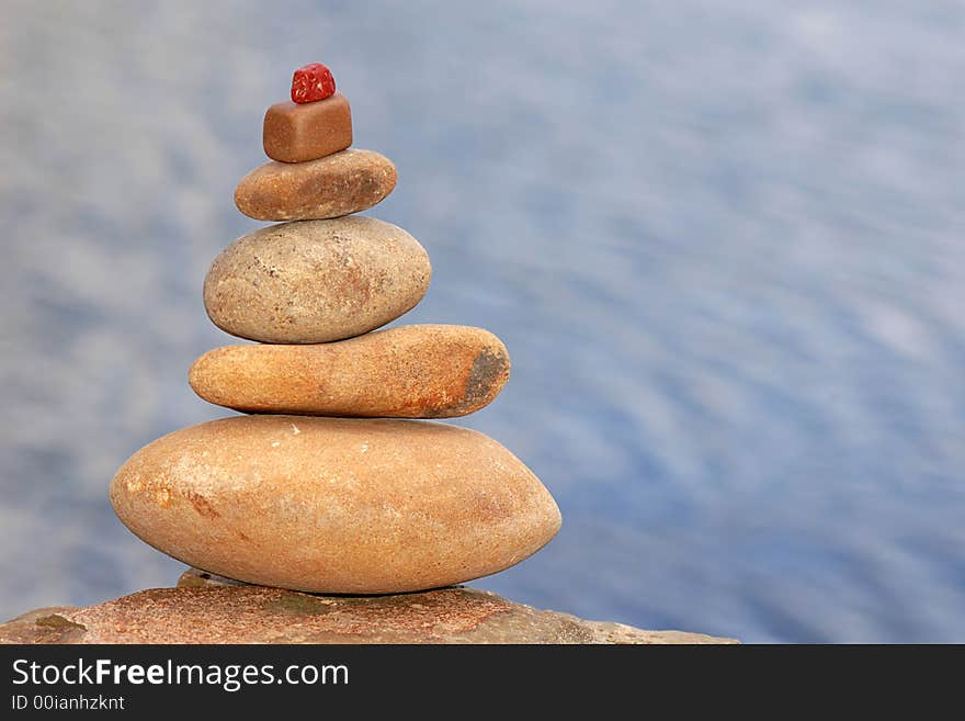 An image of a pyramid of stones. An image of a pyramid of stones