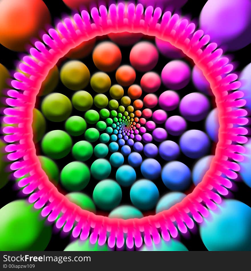 Abstract colored glowing ring illustration for a background