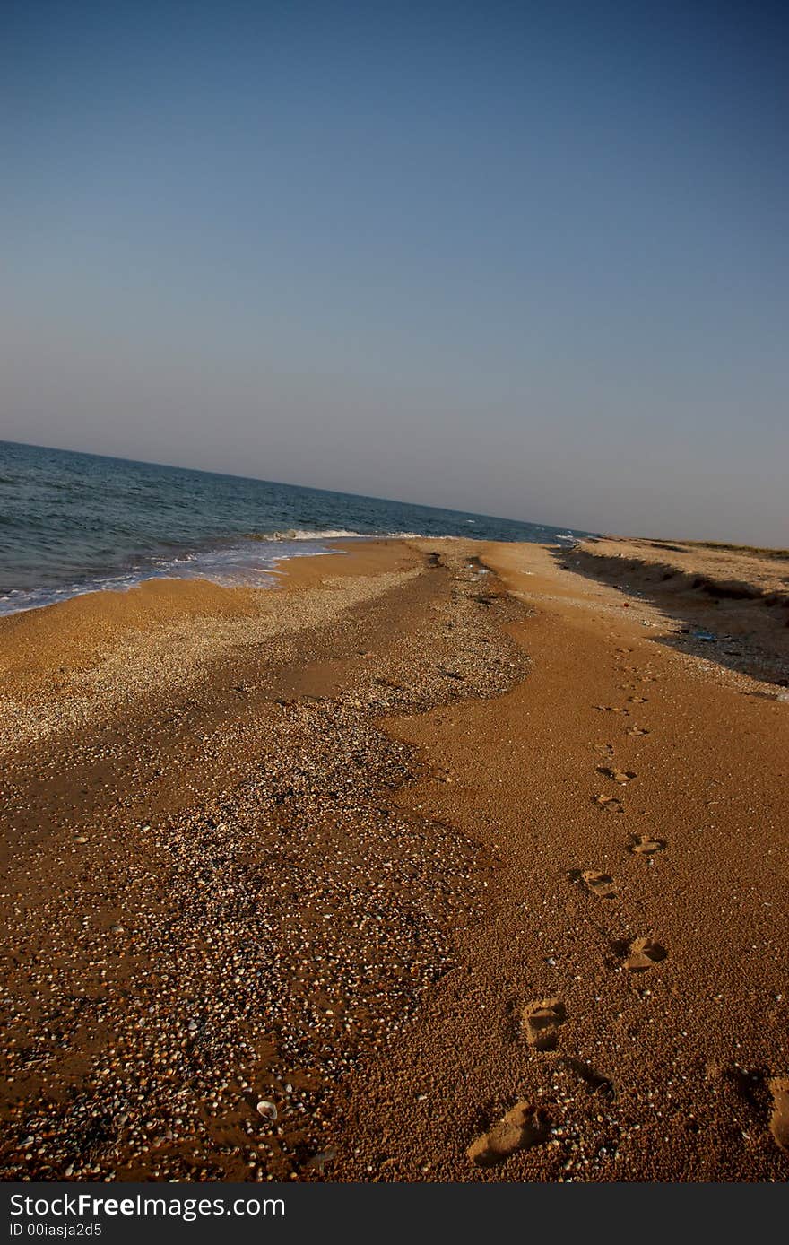 Sunset on the Azov sea