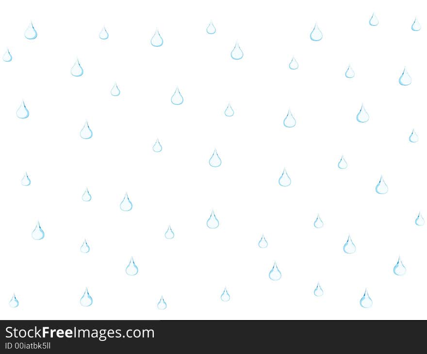 Drops of water isolated on a white background. High resolution 3D render.