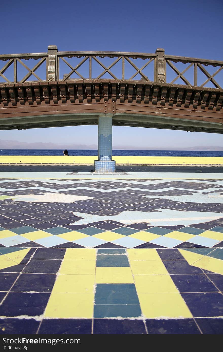 Bridge mosaic in dahab red sea