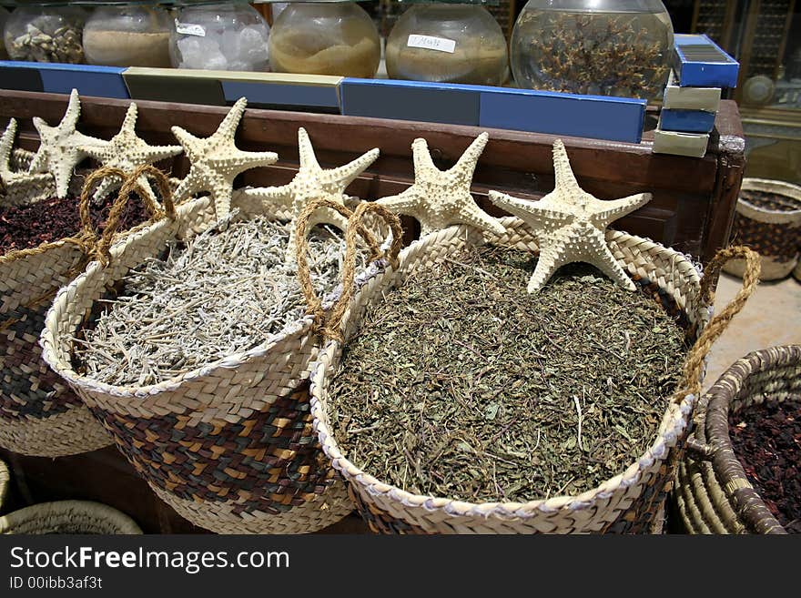 Star fish herb at local market in dahab, red sea region, sinai, egypt