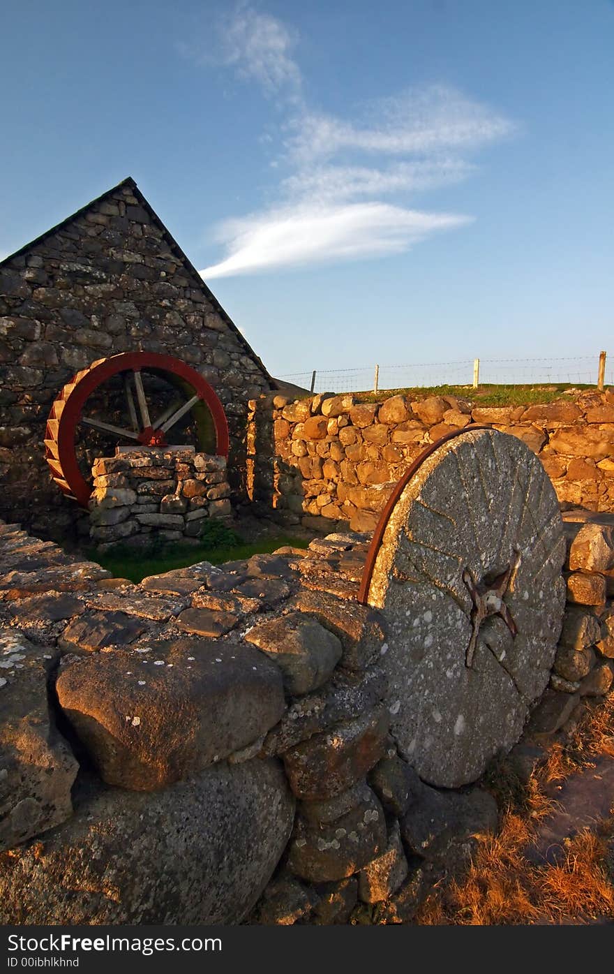 Welsh water mill in the spring