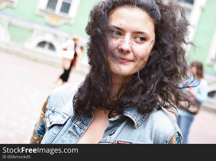 The girl with beautiful hair