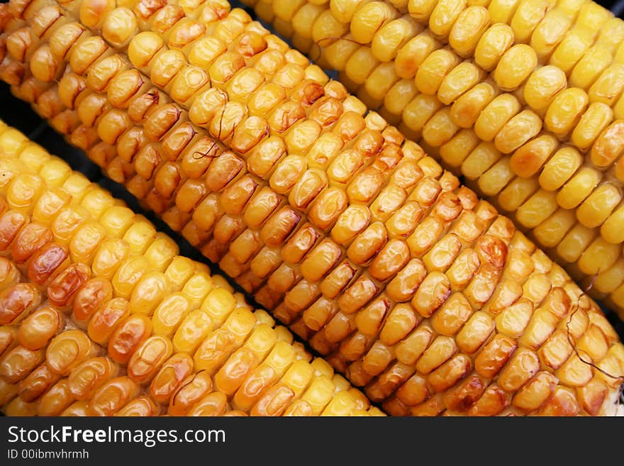 Grill corn ears vegetable yellow