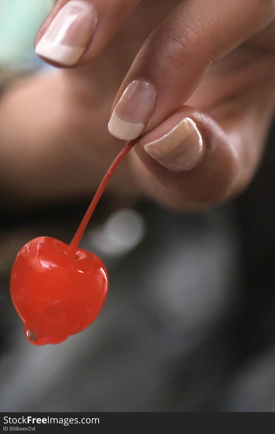 Berries of a cherry lay in a glass with shampaign. Berries of a cherry lay in a glass with shampaign