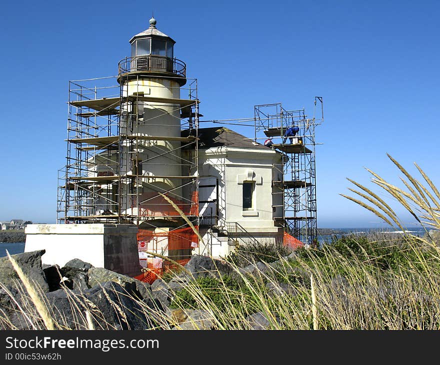 Coquille River Lighthouse, in renovation