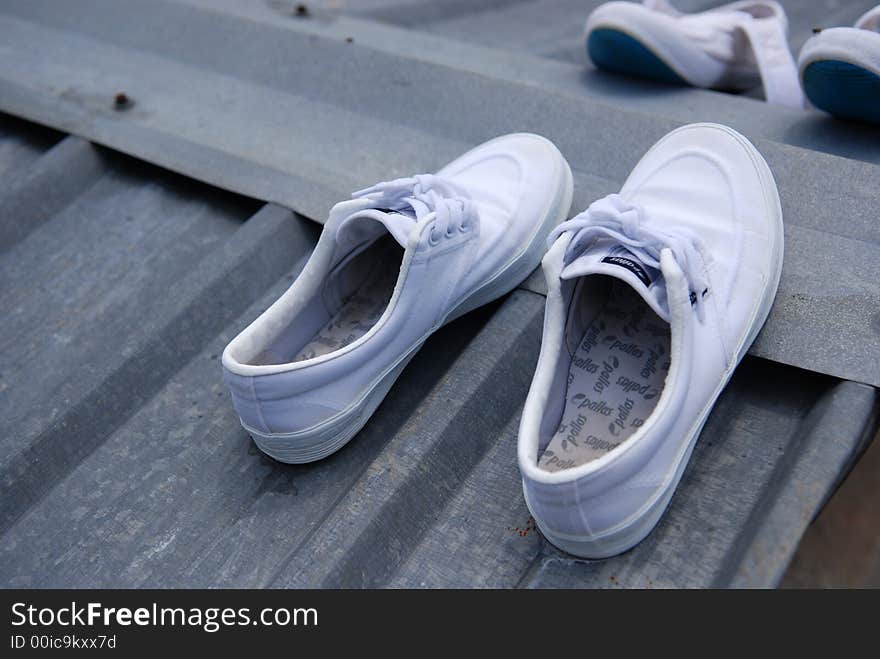 School Shoes In The Garden