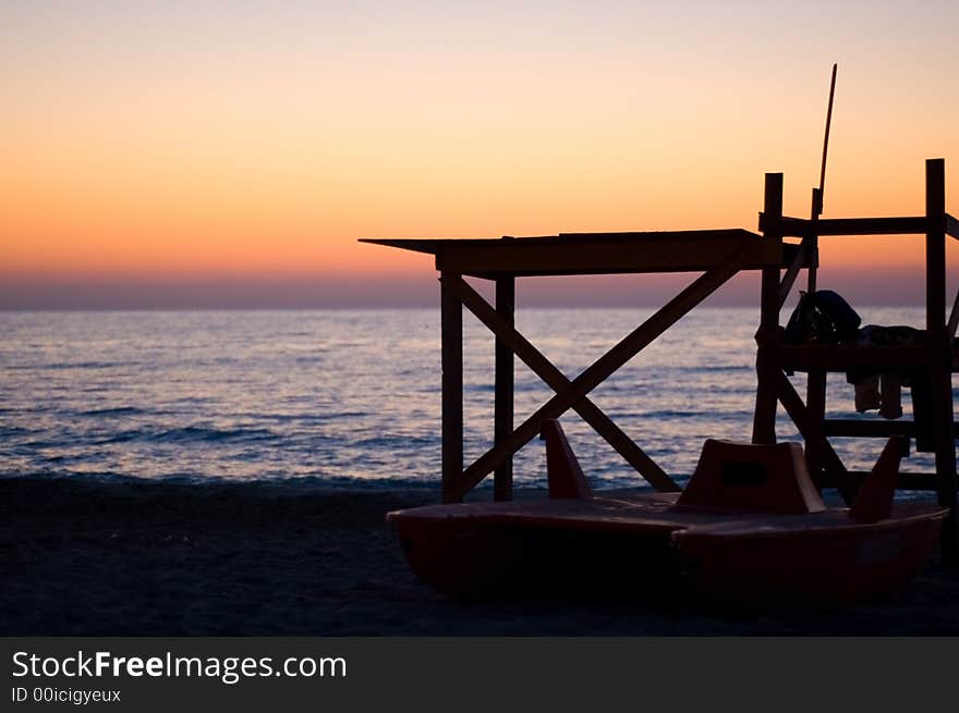 Sunrise on the beach of capaci (Palermo)