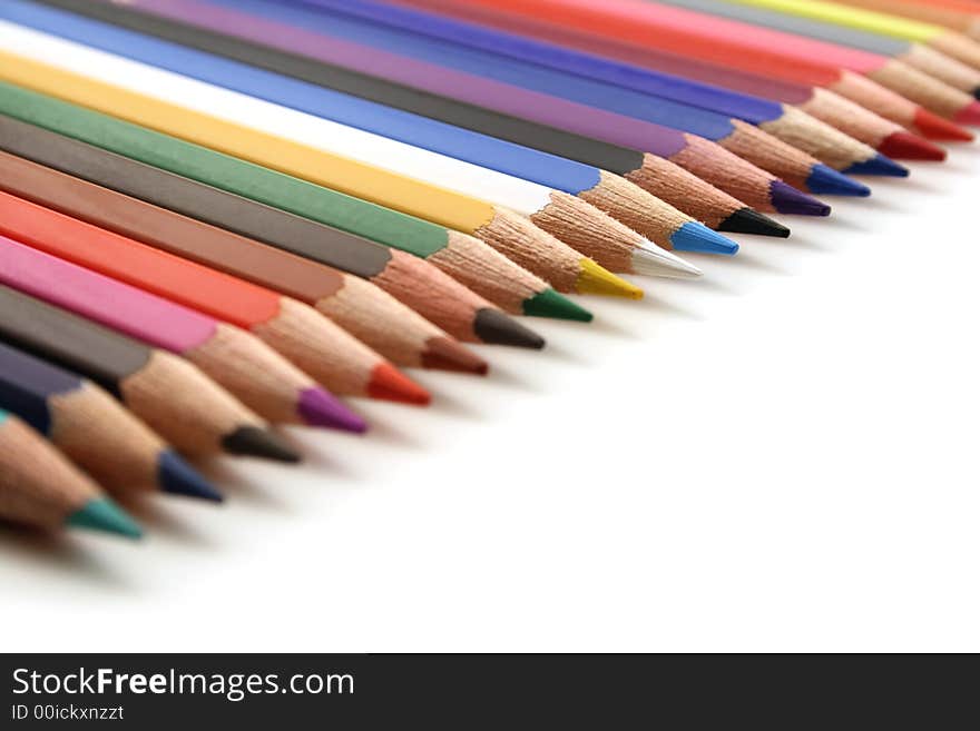 Isolated close up colorful pencils. Isolated close up colorful pencils