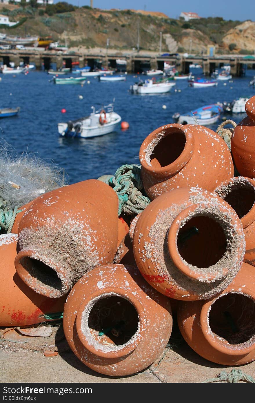 Fishing pots in terracotta