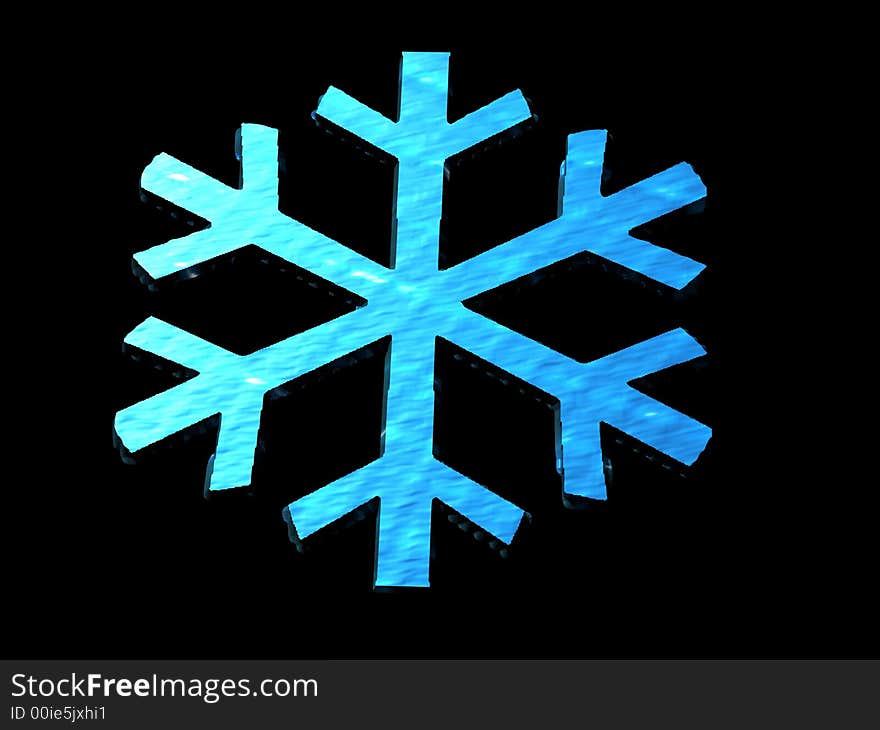 A computer generated image of a snow flake on a black background. A computer generated image of a snow flake on a black background.