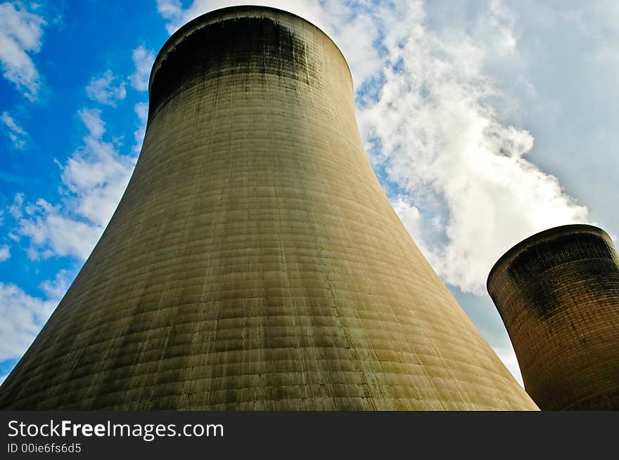 Cooling towers from a large power station